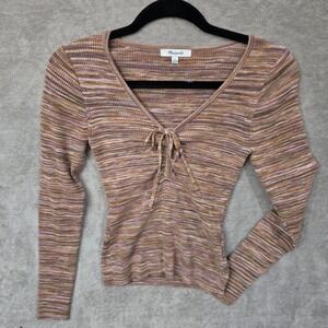 Madewell Ribbed Top Womens Small Striped Boho Y2K Layering Indie Fairy Grunge